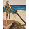 Bateau aquarelle sur la plage