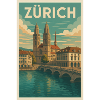 Zurich Retro Cityscape
