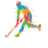 Feldhockey Bunter Hockeyspieler Kinder Hockey