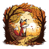Herbstfuchs im Waldbogen