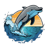 Dolphin at sunset