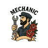 Mechanic with roses