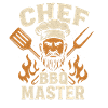 BBQ Master Chef Motif with Flames
