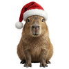 Capybara Chill et Chapeau de Noël
