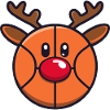 Basketball Reindeer Christmas Red Nose