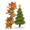 Rentierreihe am Christbaum