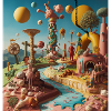 Surreal candy landscape