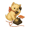 Kitten on the phone retro look