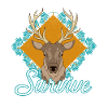 Survive In The Wild Deer Motif
