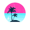 Miami Neon Palm Trees Sunset
