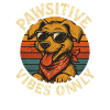 Pawsitive Vibes Only Dog Retro