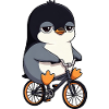 Sad Penguin Cartoon BMX Cycling