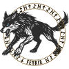 Fenrir im Wikinger-Runen-Kreis 