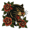 Tiger with roses