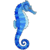 Motif géométrique bleu hippocampe
