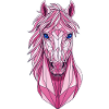 Geometric Pink Horse