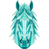 Geometrisches Pferd: Teal Prisma