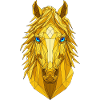 Goldenes Geometrie Pferd Kopf