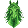Cheval géométrique en vert