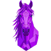 Tête de cheval pourpre géométrique