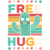 Cactus Free Hugs Retro Pastel