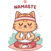 Chat Zen Namaste sur Tapis