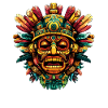 Aztekische Federmaske Farbexplosion