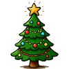Glitzernder Weihnachtsbaum mit Stern