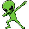 Dab Alien Green: Pop Culture Cartoon