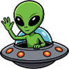 Außerirdischer Gruß im UFO