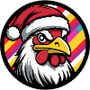 Santa chicken in festive design