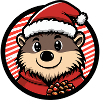 Christmas hedgehog with Santa hat