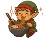 Elf with noodles ramen kawaii elf