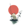 Panda Angler at the Red Moon