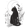 Black cat in the moonlight