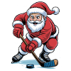 Hockey Santa in the snow
