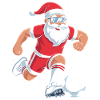 Santa Kicks Ball Christmas Soccer