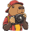 Funny Cool Capybara Photographer with Camera