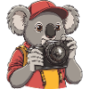 Funny Cool Koala Photographer with Camera