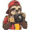 Funny Cool Sloth Photographer with Camera