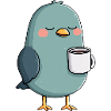 Teal Cup Bird Calm Morning