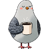 Cozy Pigeon Coffee Moment