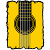 Guitar Grunge Poster Yellow