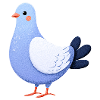 Blue Dove Sticker Illustration