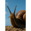 Snail on beach background