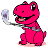 Cute Dinosaur - Kid Golf Player