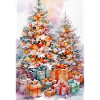 Noël Aquarelle: Arbres et Paquets