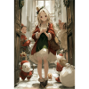 Little Winter Girl at Christmas Heart