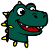 Smiling Dinosaur Christmas Lights