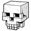 Skull im Block Style Pixel Look